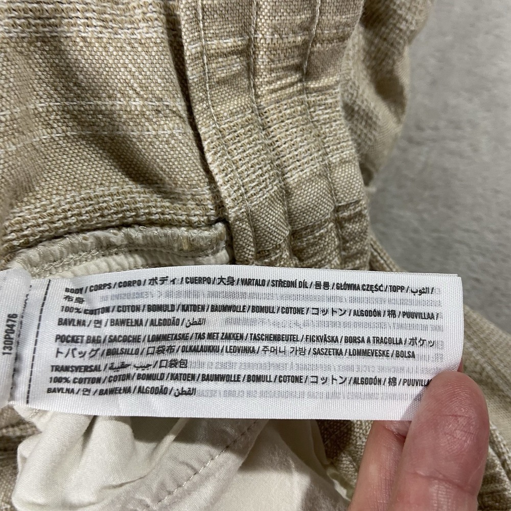 Abercrombie Fitch 100% Cotton Loose Fit Elastic Waist Pants Ivory Women's L Long - Picture 7 of 13
